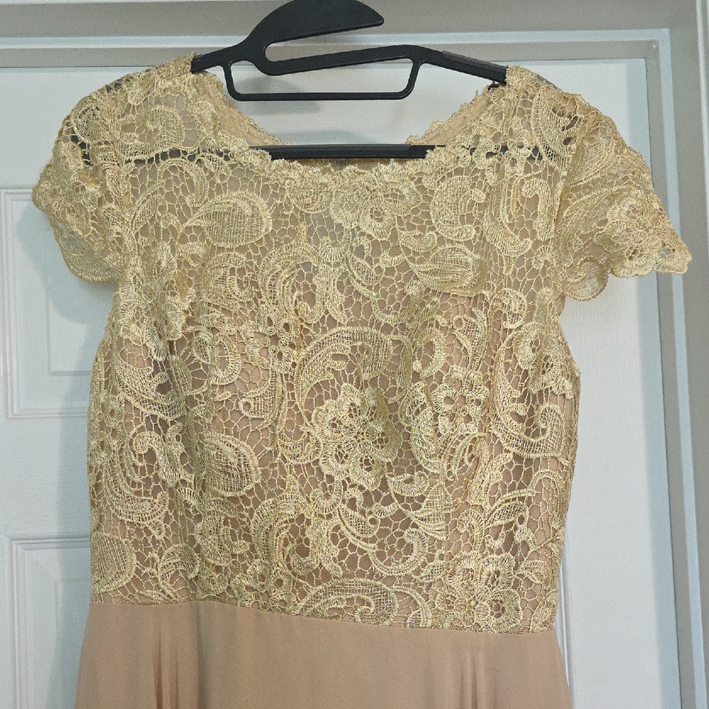 Cream Flutter Sleeve Gown for Wedding Guests